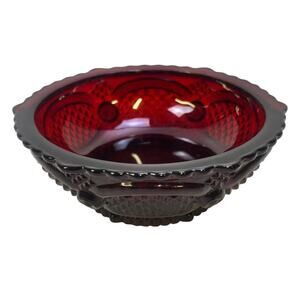 Avon Cape Cod Ruby Red Glass Fruit Desert Bowl 5-1/4"